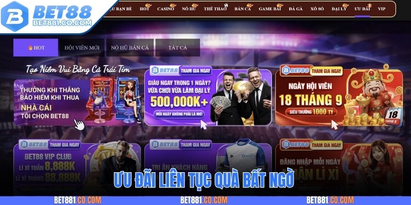 Ưu đãi liên tục quà bất ngờ